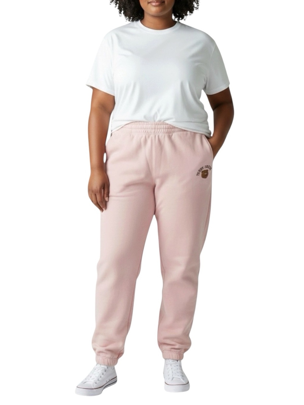 TEDDY FRESH Classic Cotton Fleece Loungewear Sweatpants in Pink Size 3X